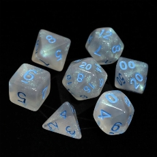 POLY RPG SET - GLACIAL MOONSTONE W/BLUE