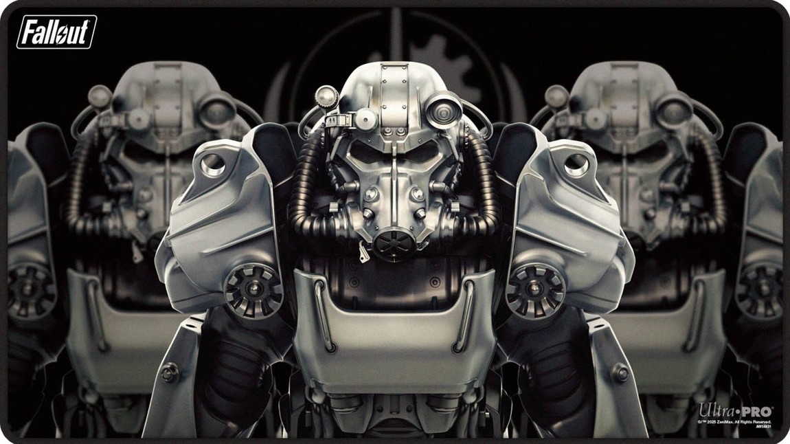 Playmat MTG Fallout Brotherhood of Steel Bethesda Black Stitched