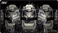 Playmat MTG Fallout Brotherhood of Steel Bethesda Black Stitched